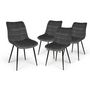 Voir la diapositive 2 : Lot de 4 chaises velours pieds bois massif MELANIE