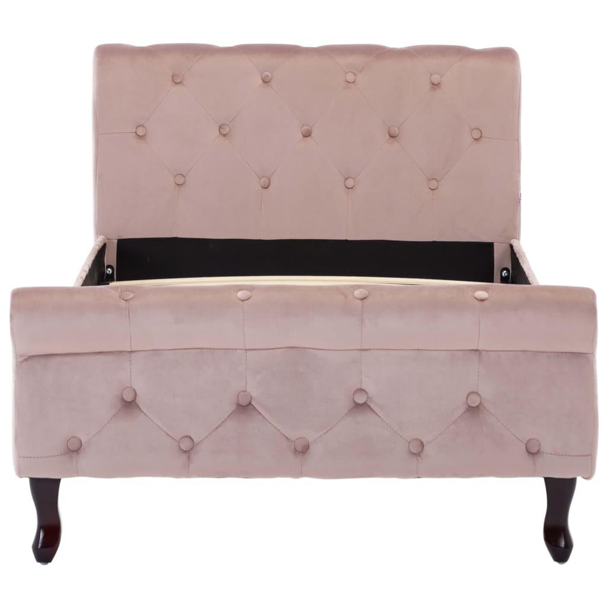 Voir la diapositive 3 : VIDAXL Cadre de lit Rose Velours 90x200 cm
