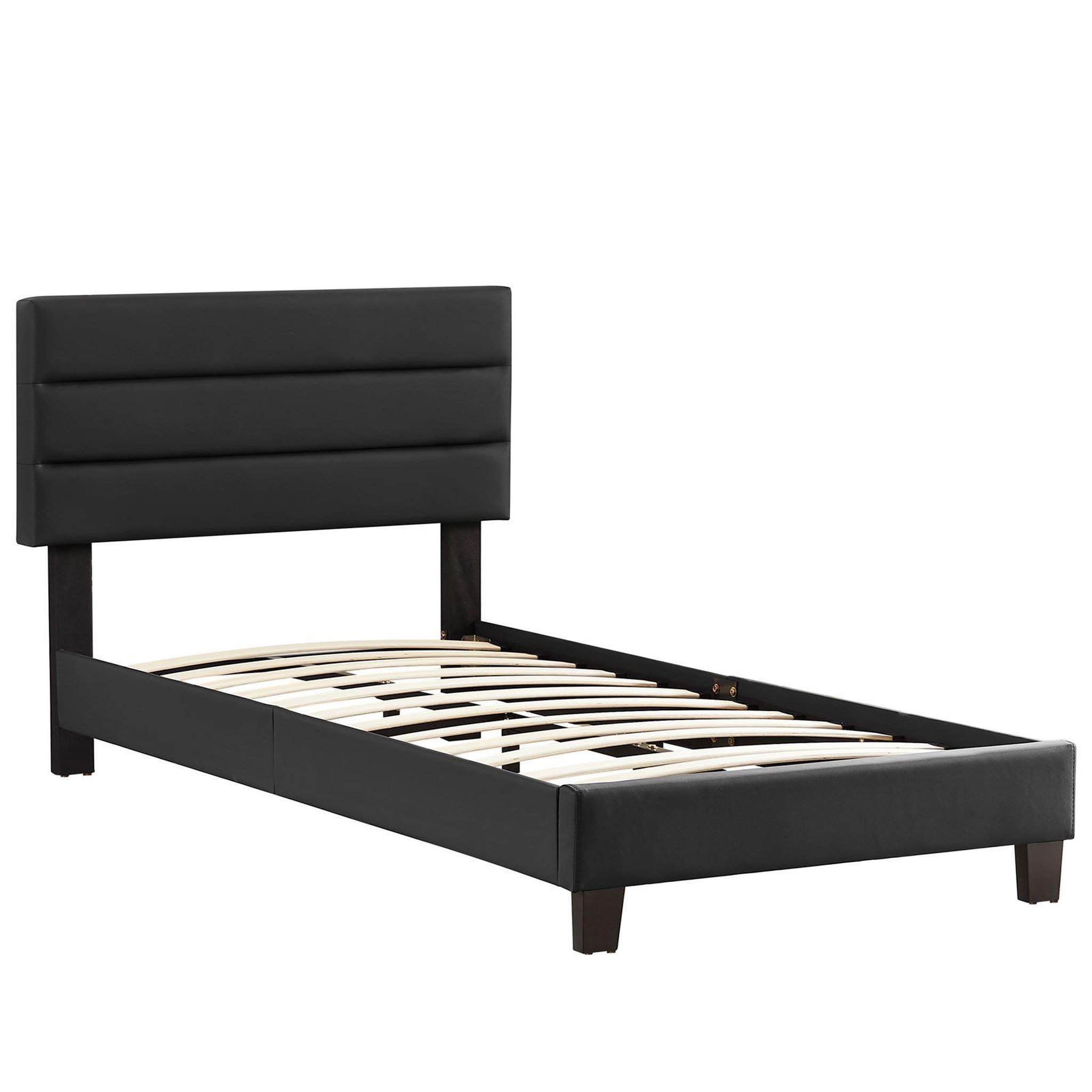 Voir la diapositive 3 : IDIMEX Lit 1 place hudson, 90 x 190 cm, capitonné avec sommier, revêtement synthétique