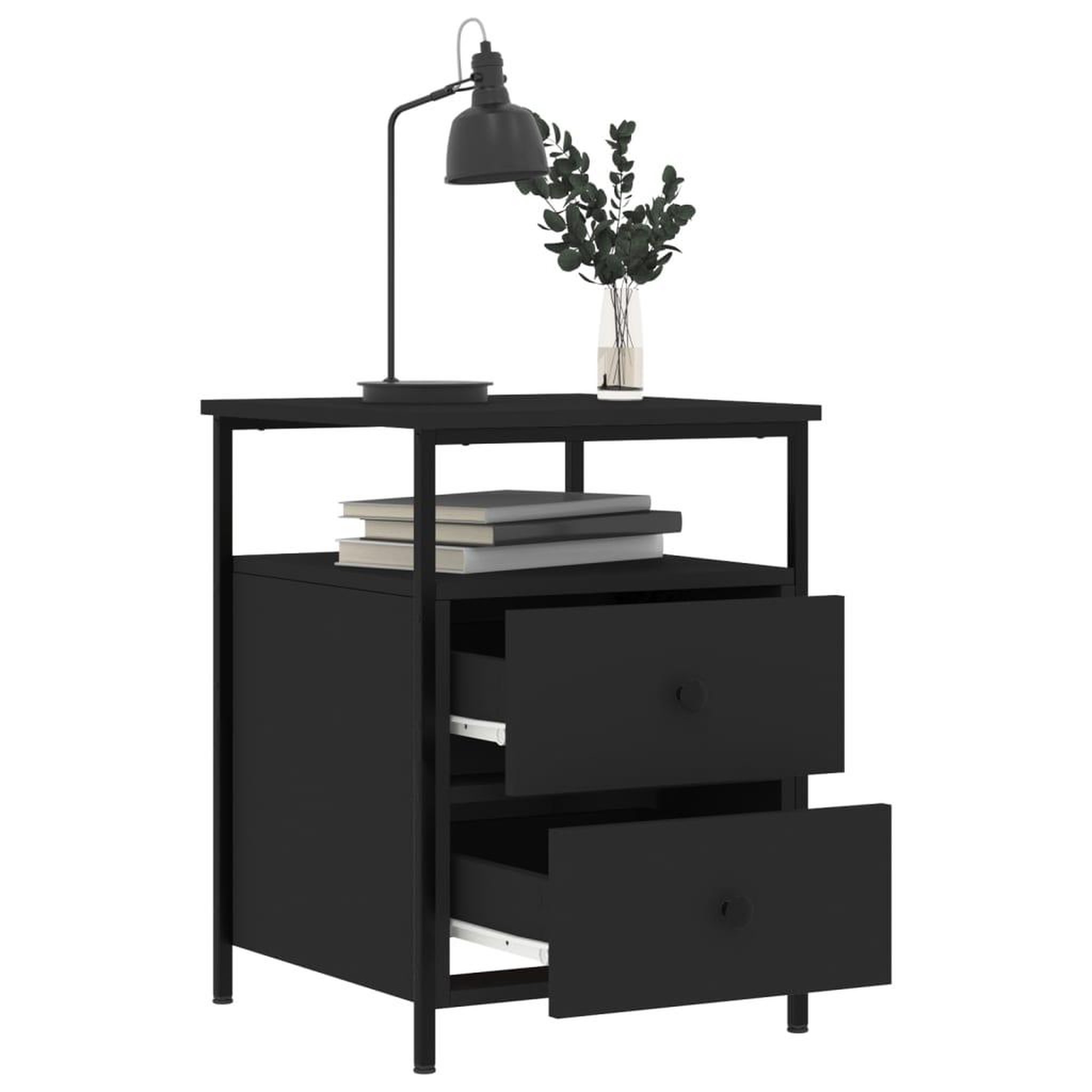 Voir la diapositive 4 : VIDAXL Tables de chevet 2 pcs noir 44x45x60 cm bois d'ingenierie