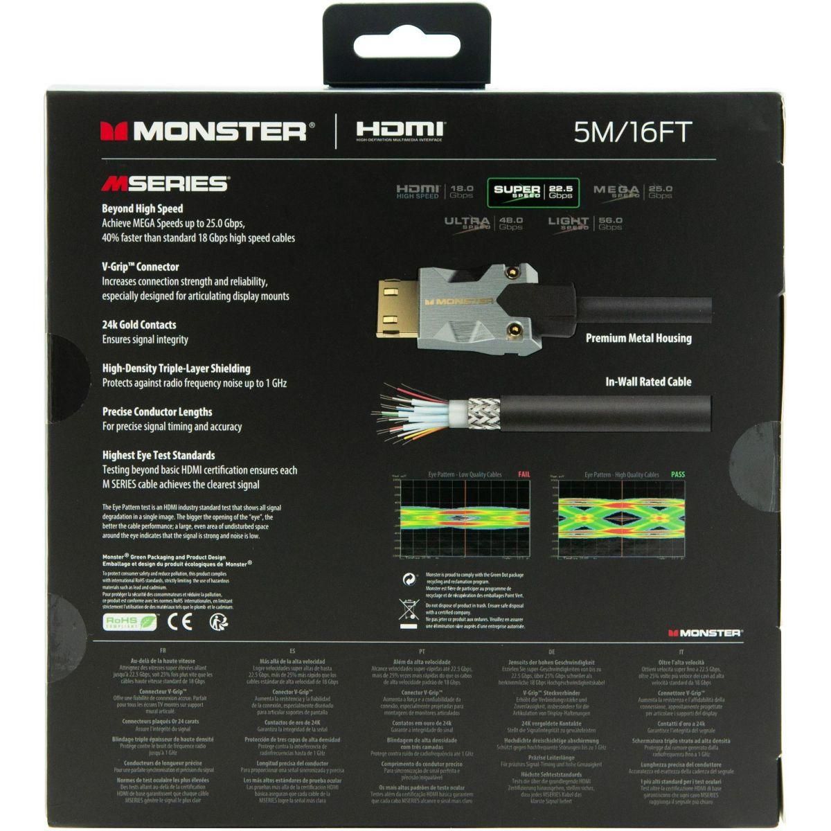 Monster Cable Câble HDMI M1000 UHD 4K HDR 22.5GBPS 3M