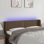 Voir la diapositive 1 : VIDAXL Tete de lit a LED Marron fonce 147x16x78/88 cm Tissu