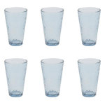 Paris Prix Lot de 6 Verres à Eau  Martelé  34cl Bleu Fumé
