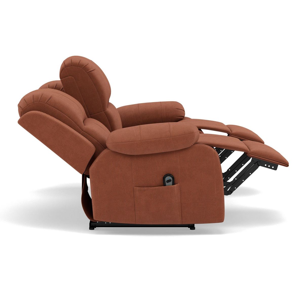 BEST MOBILIER Armand - canapé 3 places relax électrique en velours côtelé