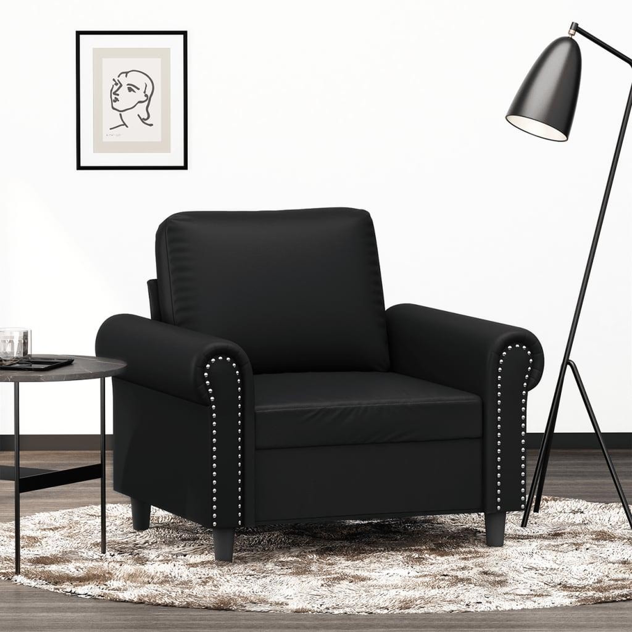 Voir la diapositive 1 : VIDAXL Fauteuil Noir 60 cm Similicuir
