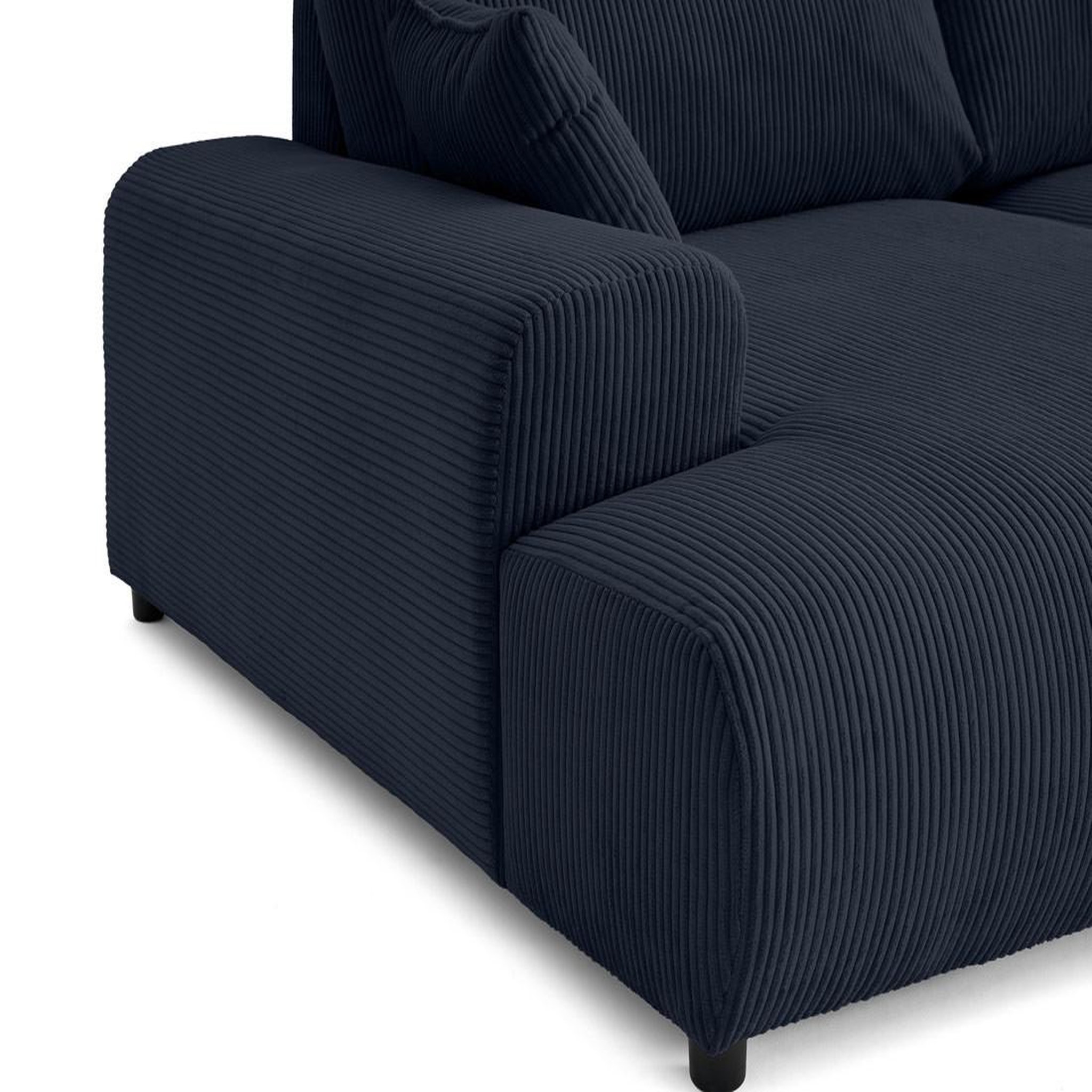 Voir la diapositive 6 : LISA DESIGN Garance - canapé droit 4 places double méridienne - assise profonde - en velours côtelé