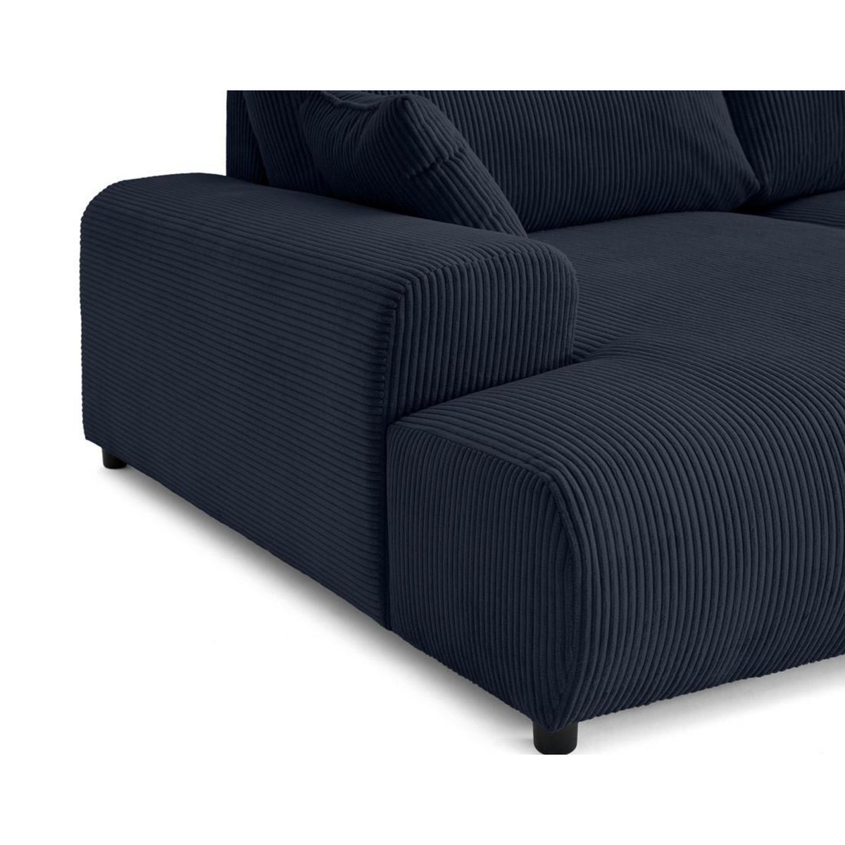 LISA DESIGN Garance - canapé droit 4 places double méridienne - assise profonde - en velours côtelé