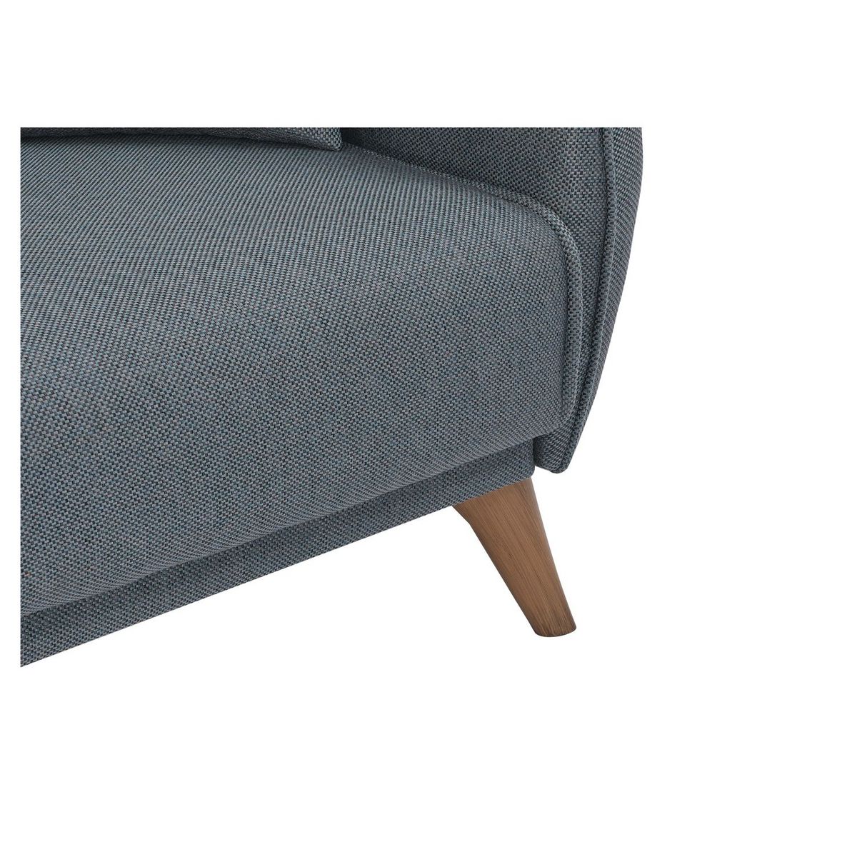 Canapé droit convertible 3 places tissu pieds bois clair BONJO