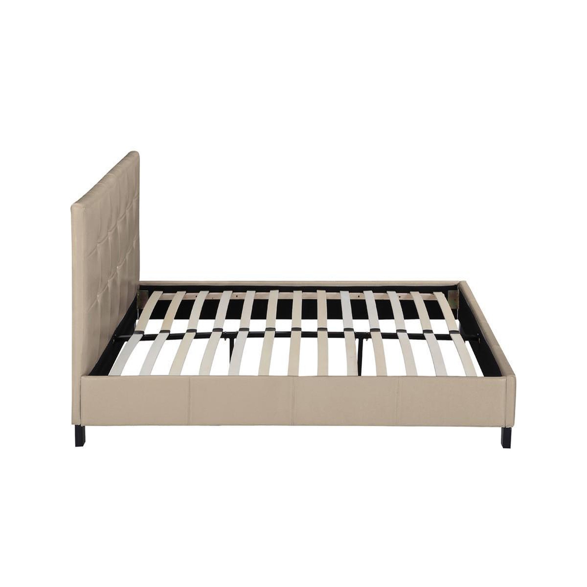 Voir la diapositive 3 : Habitat et Jardin Lit double en pvc  julia  - 140 x 190 cm - taupe
