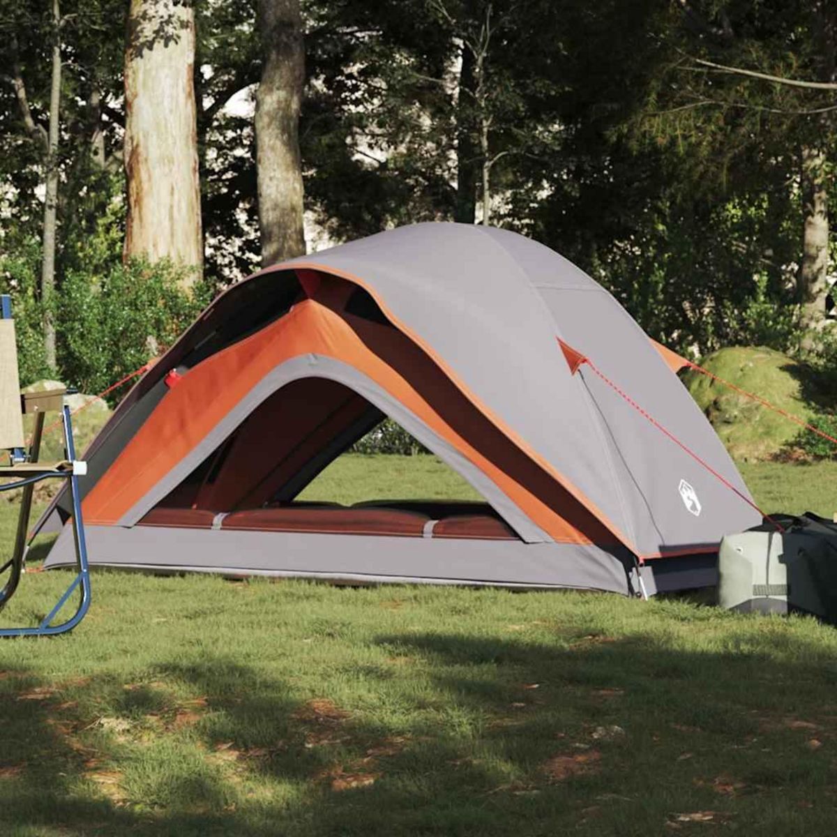 VIDAXL Tente de camping 1 personne gris et orange impermeable