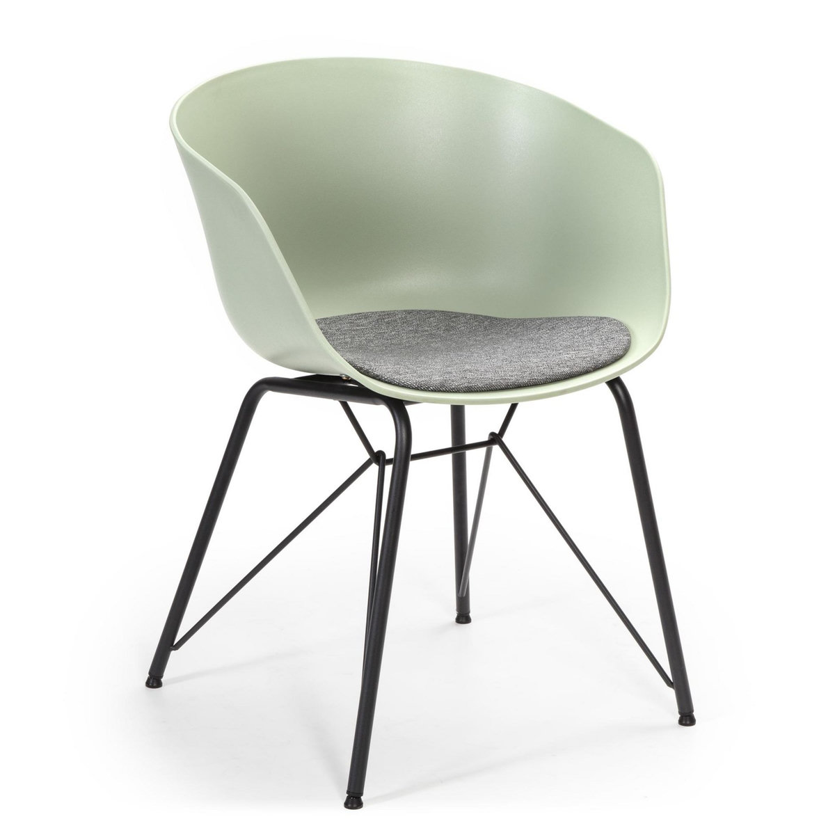VS VENTA-STOCK Fauteuil pour Salle à Manger Alba Couleur Vert, Assise rembourrée