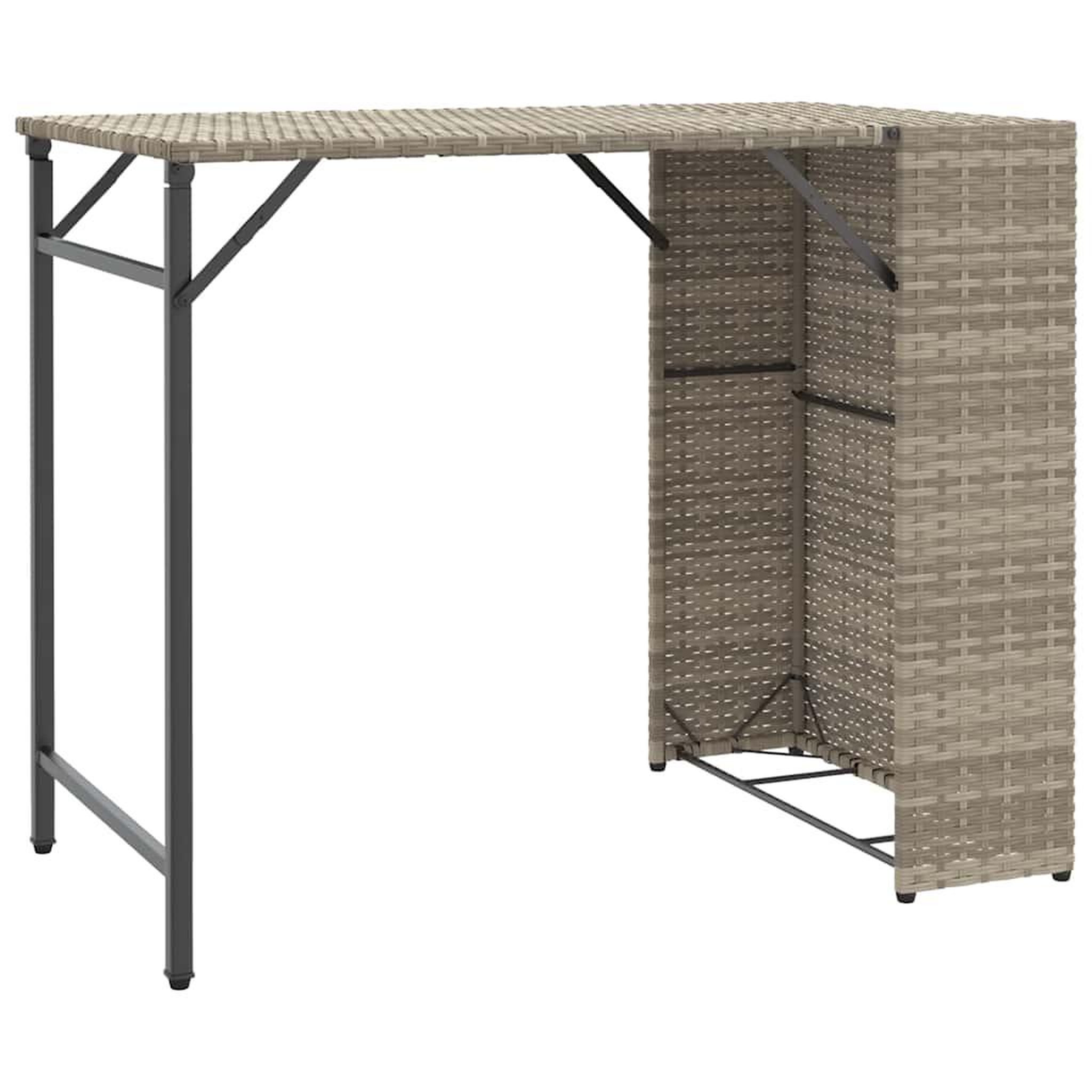 Voir la diapositive 4 : VIDAXL Ensemble a manger de jardin 5 pcs pliable gris clair poly rotin