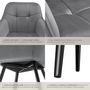 Voir la diapositive 5 : tectake Chaise de salle à manger rembourrée et en velours matelassé gris/noir