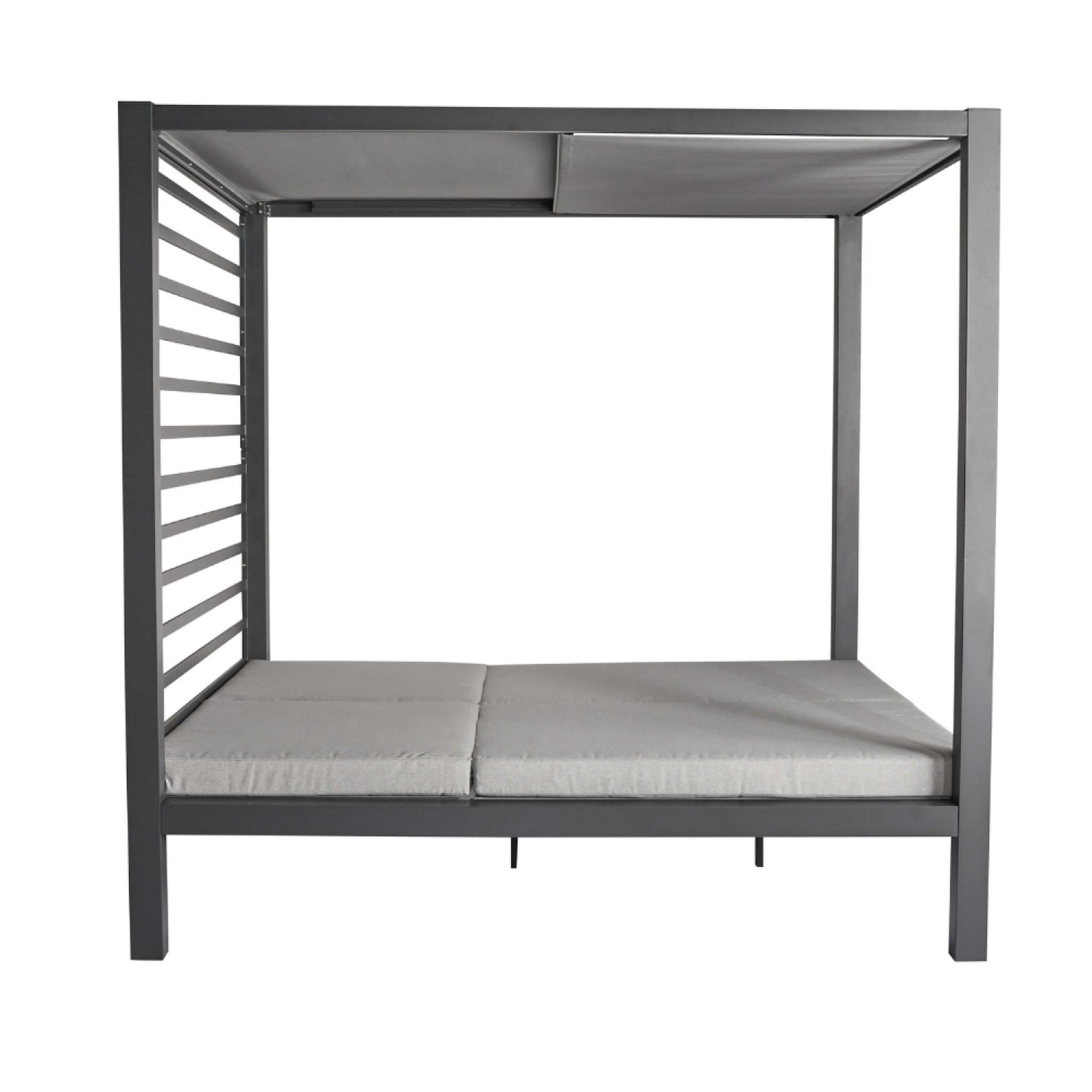 Voir la diapositive 6 : CONCEPT USINE Lit de jardin 2 places structure aluminium gris foncé matala