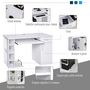 Voir la diapositive 4 : HOMCOM Bureau informatique multimédia multi-rangements avec étagère tiroir tablette clavier MDF 120 x 60 x 74 cm blanc