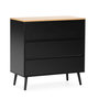 Voir la diapositive 1 : VS VENTA-STOCK Commode Desi 3 tiroirs couleur Noir