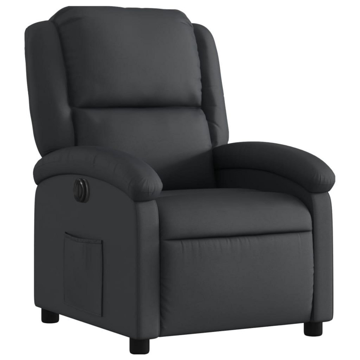 VIDAXL Fauteuil inclinable electrique noir cuir veritable