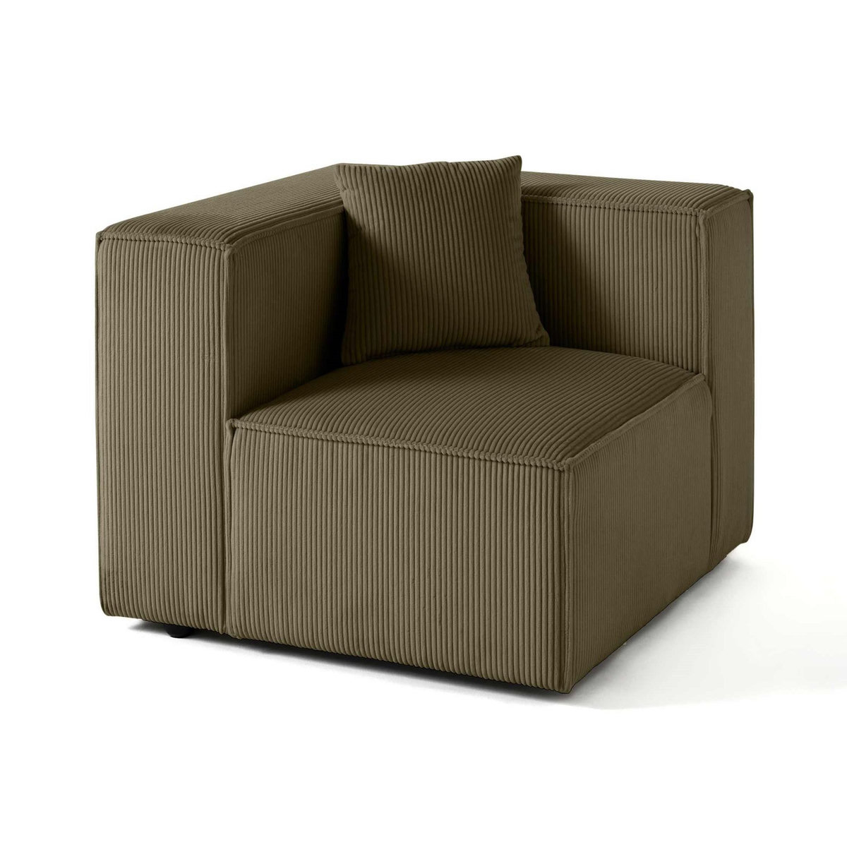 LISA DESIGN Arty - module d'assise gauche - en velours côtelé