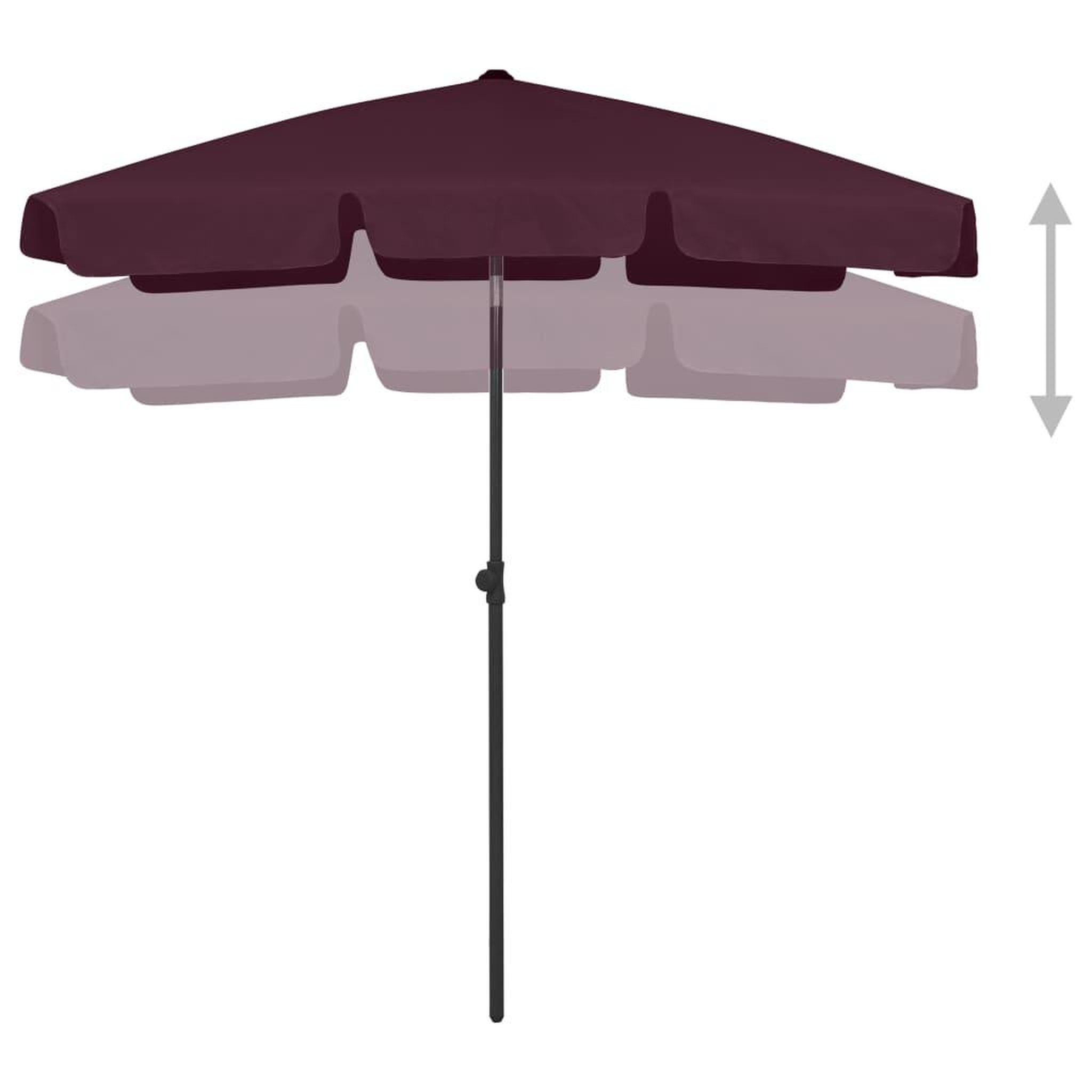 Voir la diapositive 3 : VIDAXL Parasol de plage rouge bordeaux 180x120 cm