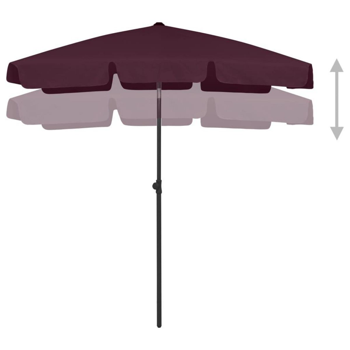 VIDAXL Parasol de plage rouge bordeaux 180x120 cm