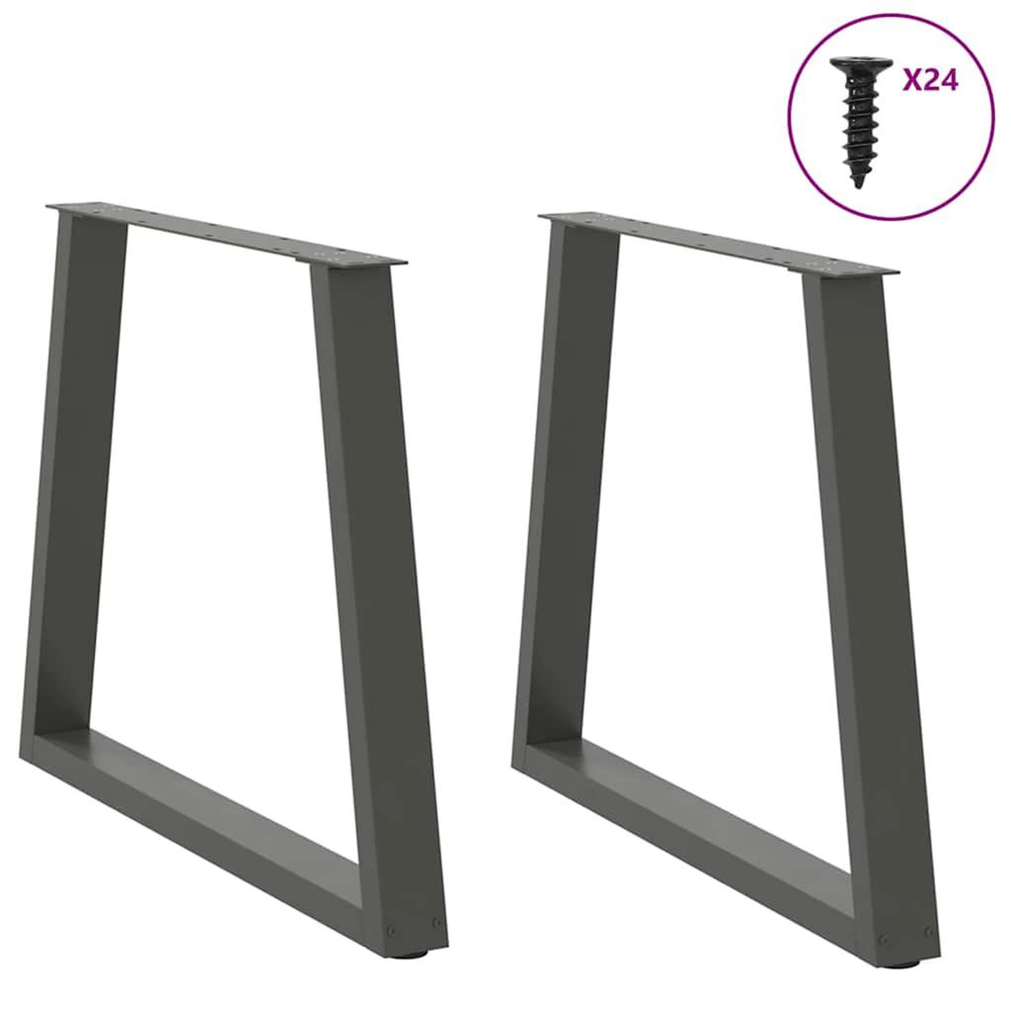Voir la diapositive 3 : VIDAXL Pieds de table a manger forme V 2 pcs anthracite 70x(72-73,3)cm
