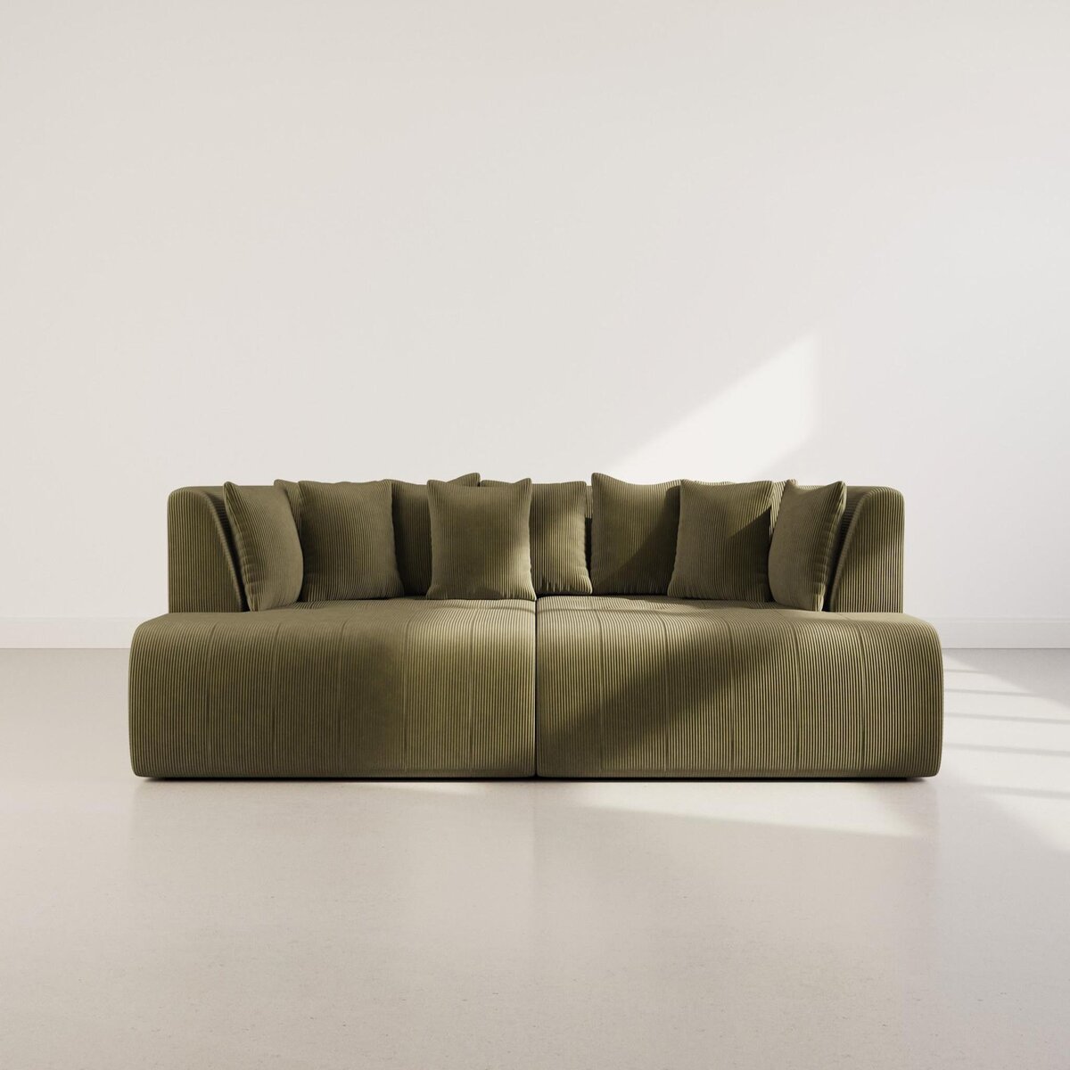 LISA DESIGN Onyx - canapé droit 4 places avec double méridienne - assise profonde - en velours côtelé