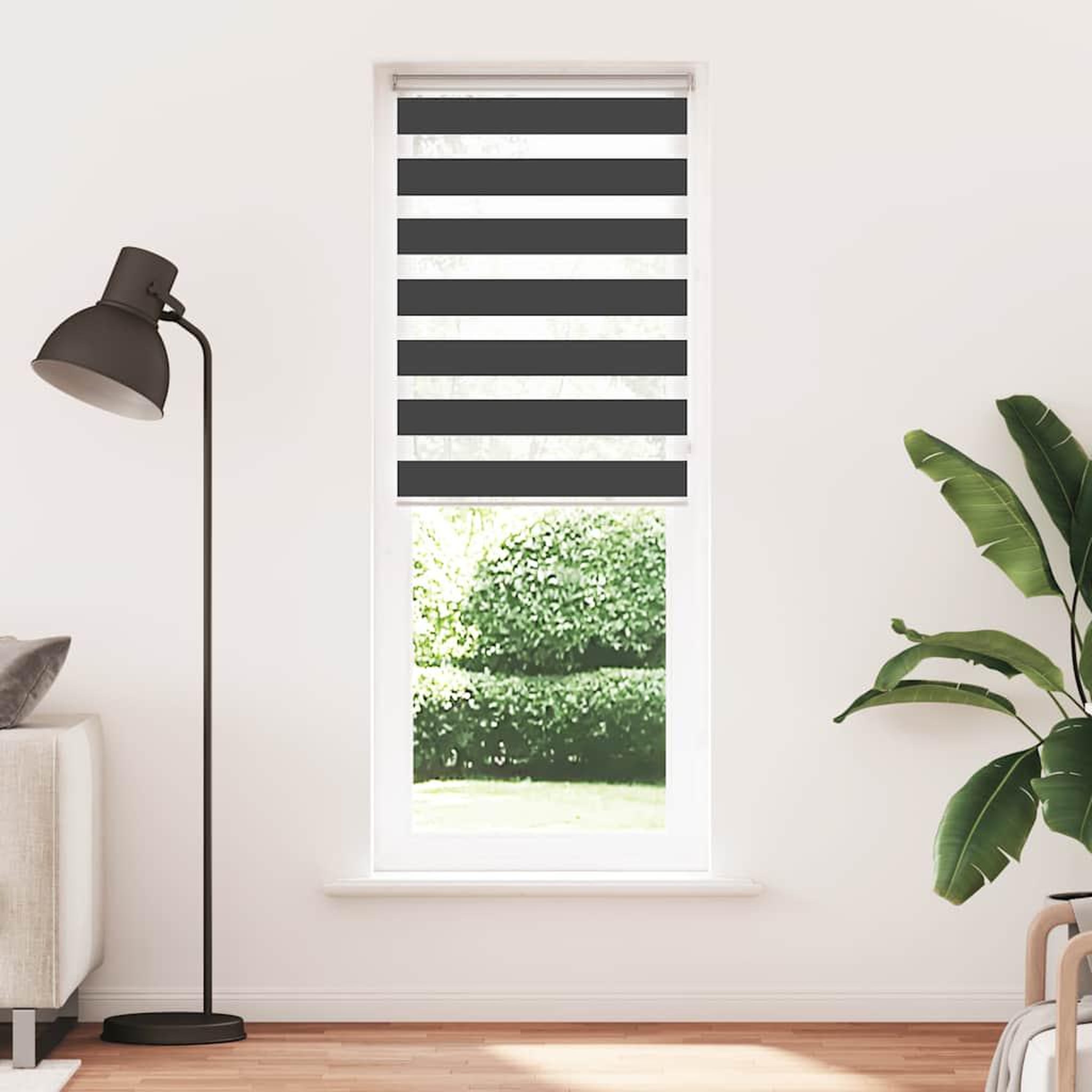 Voir la diapositive 2 : VIDAXL Store zebre noir 75x200 cm largeur du tissu 70,9 cm polyester