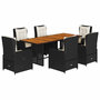 Voir la diapositive 2 : VIDAXL Ensemble a manger de jardin coussins 7pcs Noir Resine tressee