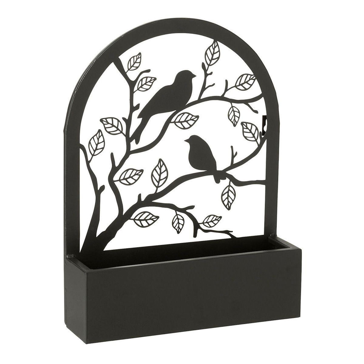 Paris Prix Jardinière Murale en Métal  Oiseaux  41cm Noir