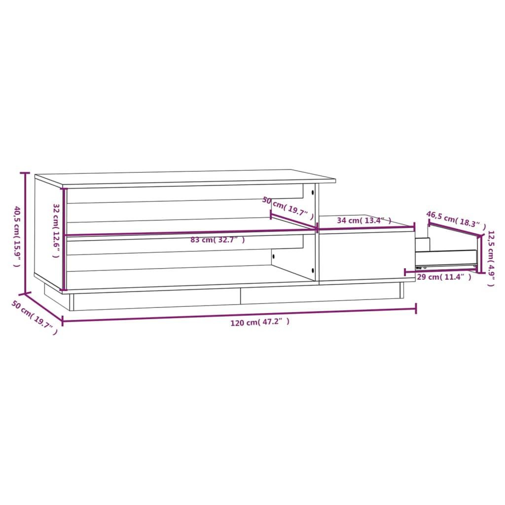 Voir la diapositive 6 : VIDAXL Table basse Marron miel 120x50x40,5 cm Bois massif de pin