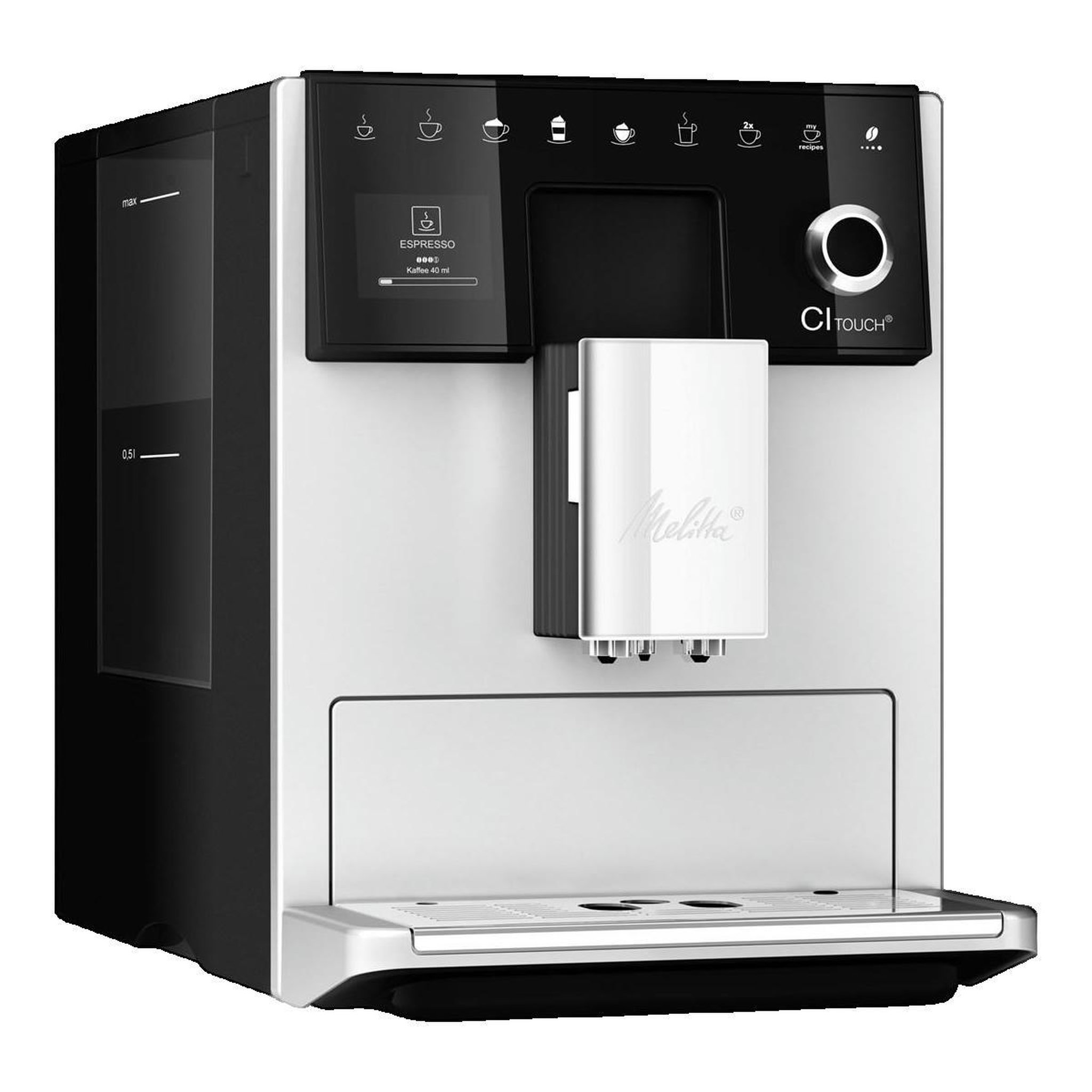 Voir la diapositive 3 : Melitta Cafetière Melitta F630-111 superautomatique argentée