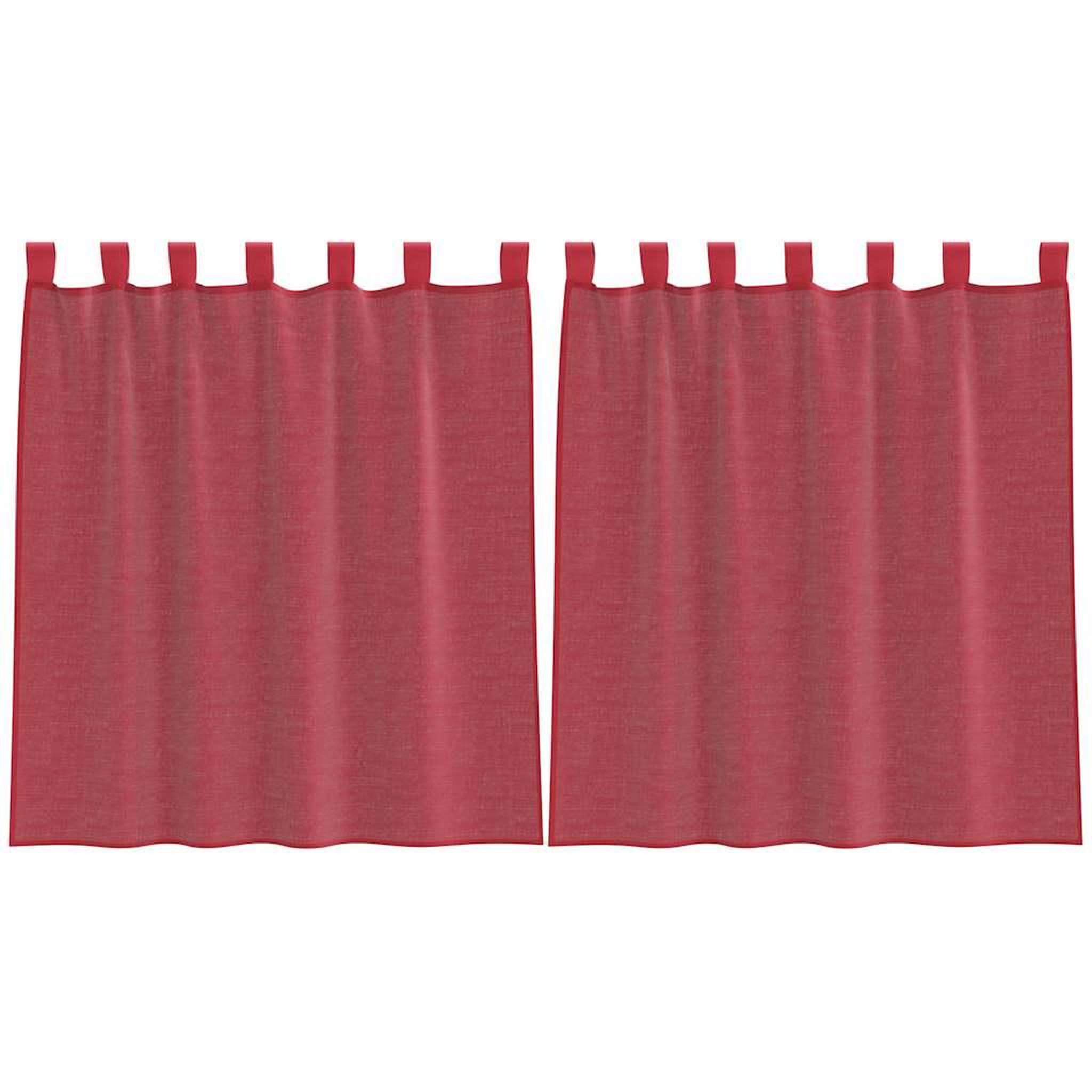 Voir la diapositive 2 : VIDAXL Rideaux en voile avec passe-tringles 2 pcs rouge bordeaux