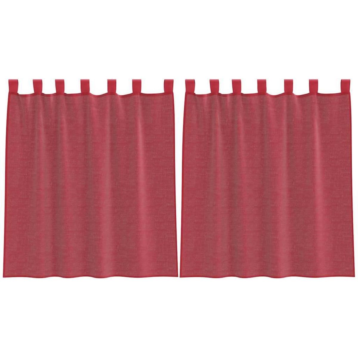 VIDAXL Rideaux en voile avec passe-tringles 2 pcs rouge bordeaux