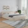 Voir la diapositive 2 : CONCEPT USINE Lit style nuage 140x190cm en velours beige KANSAS