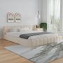 Voir la diapositive 2 : CONCEPT USINE Lit nuage 140x190cm en velours beige KANSAS