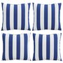 VIDAXL Coussins decoratifs 4 pcs Rayures bleues et blanches 50x50 cm