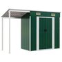Voir la diapositive 2 : VIDAXL Abri de jardin avec toit prolonge vert 277x110,5x181 cm acier