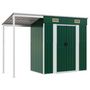 Voir la diapositive 2 : VIDAXL Abri de jardin avec toit prolonge vert 277x110,5x181 cm acier