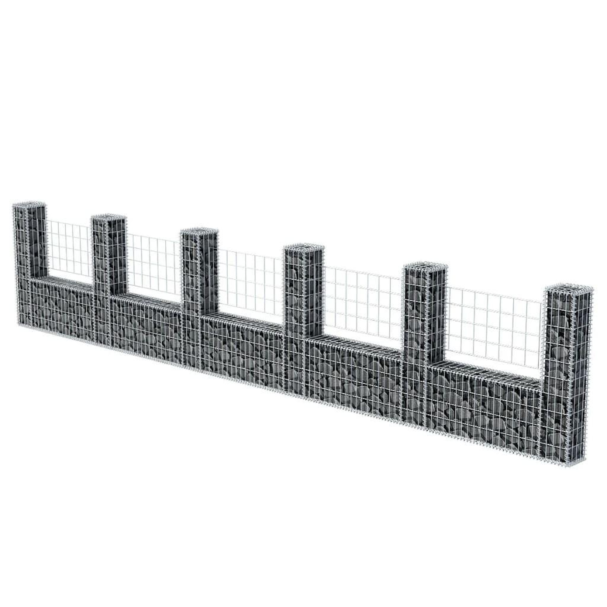 Voir la diapositive 3 : VIDAXL Panier de gabion en forme de U Acier galvanise 570x20x100 cm