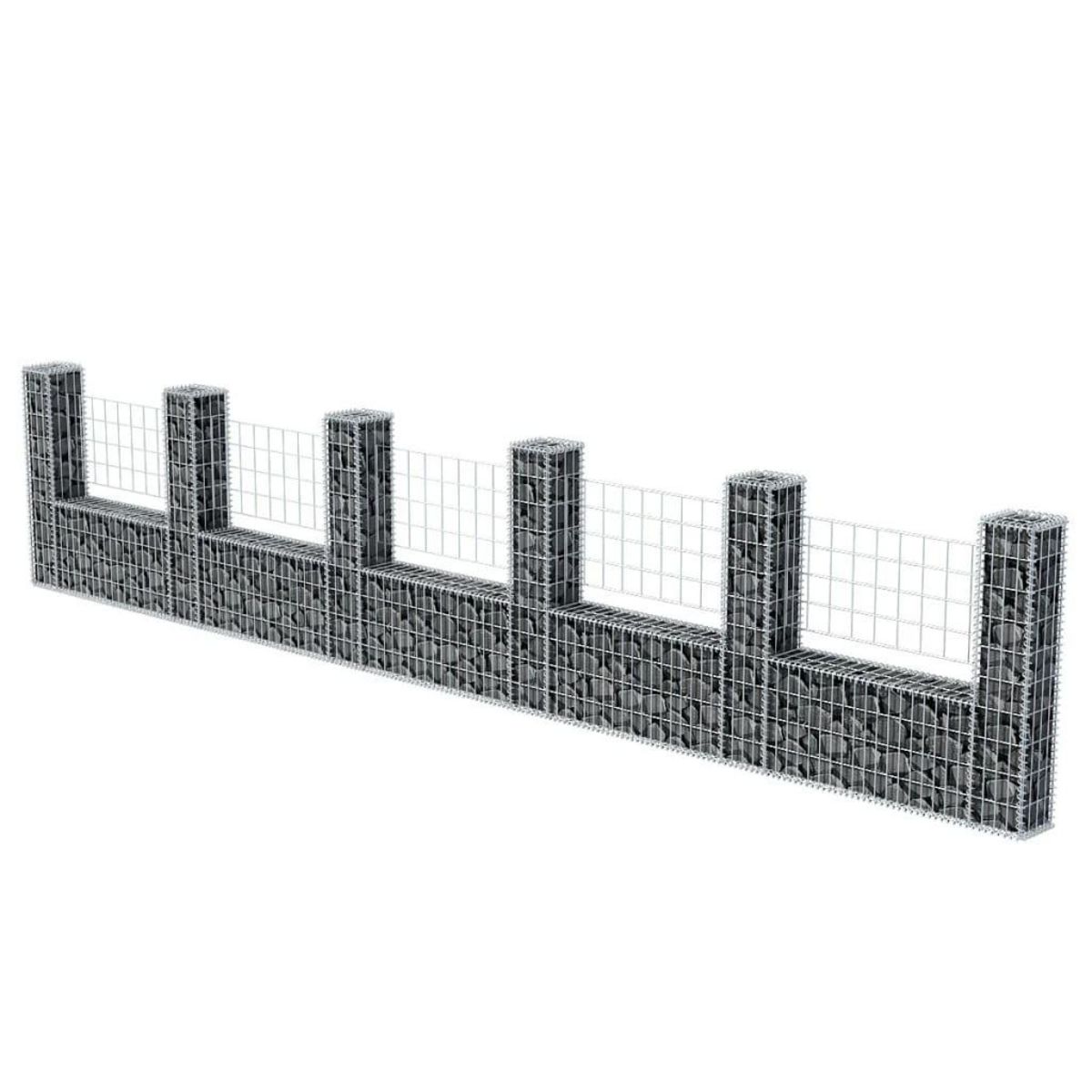 VIDAXL Panier de gabion en forme de U Acier galvanise 570x20x100 cm