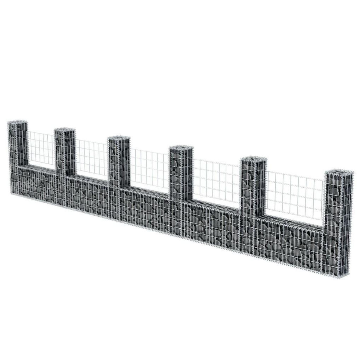VIDAXL Panier de gabion en forme de U Acier galvanise 570x20x100 cm