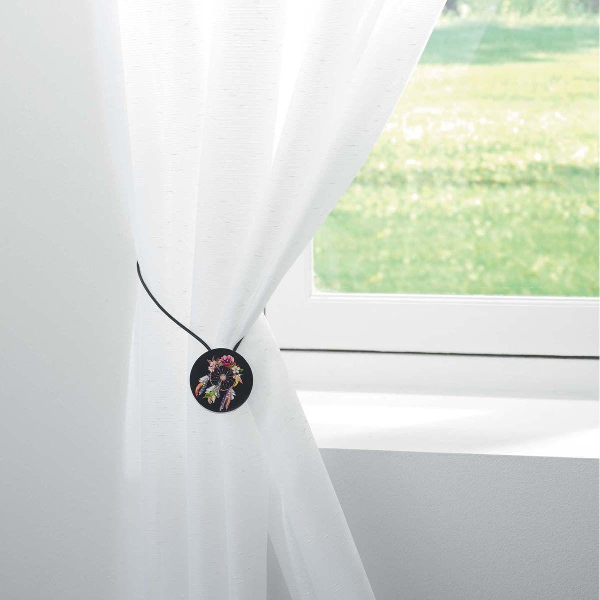 Voir la diapositive 3 : Douceur d'Intérieur Embrasse de rideau aimantée  plumania  43cm multicolore
