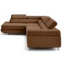 Voir la diapositive 3 : LISA DESIGN Zaria - canapé d'angle gauche 5 places convertible avec coffre et têtières en velours côtelé grosses côtes
