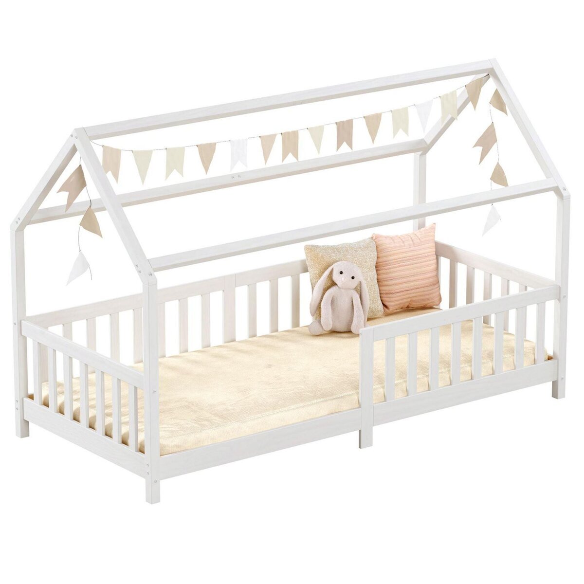 IDIMEX Lit cabane NINA 90 x 200 cm, en pin massif