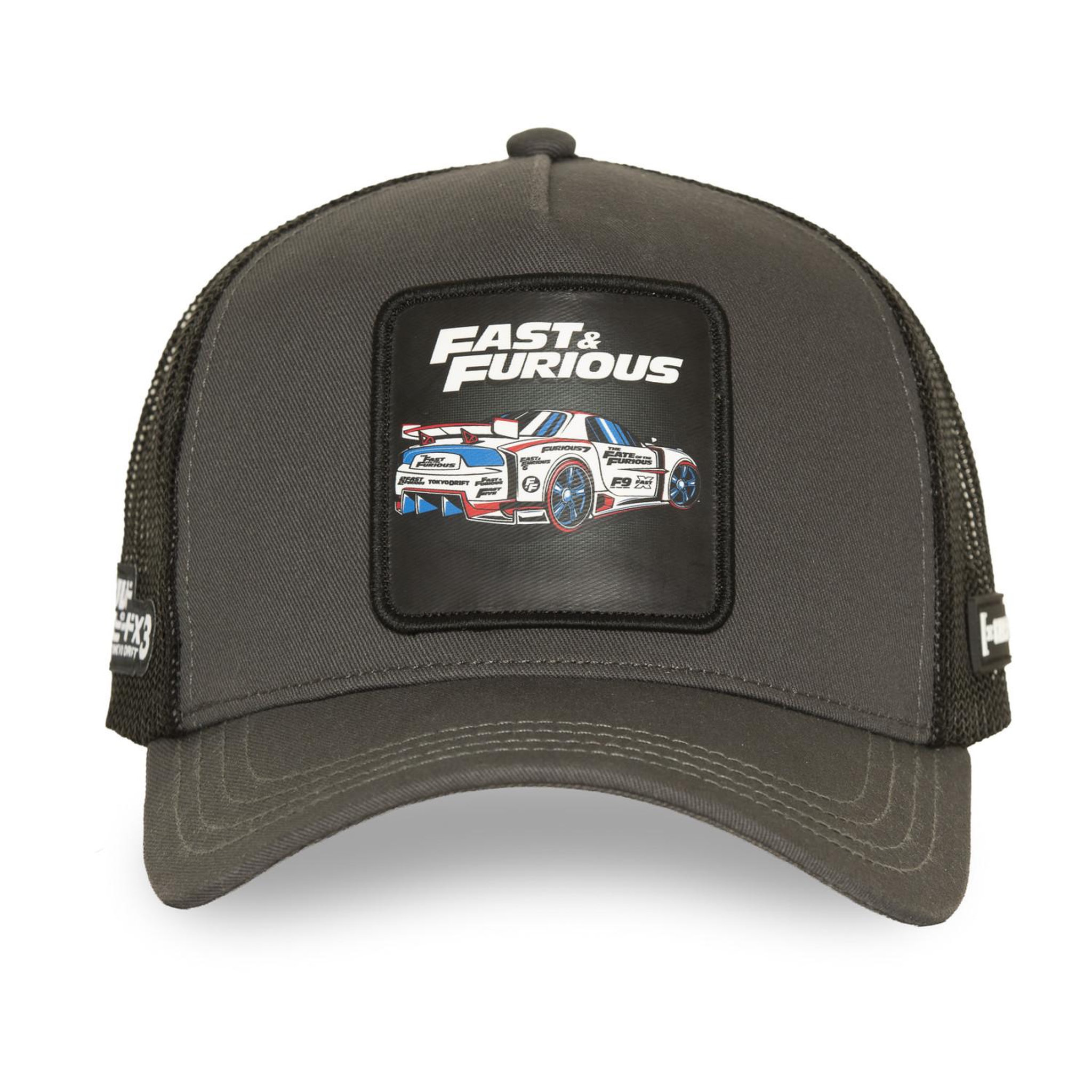 Voir la diapositive 2 : CAPSLAB Casquette trucker avec filet et patch fast and furious drift