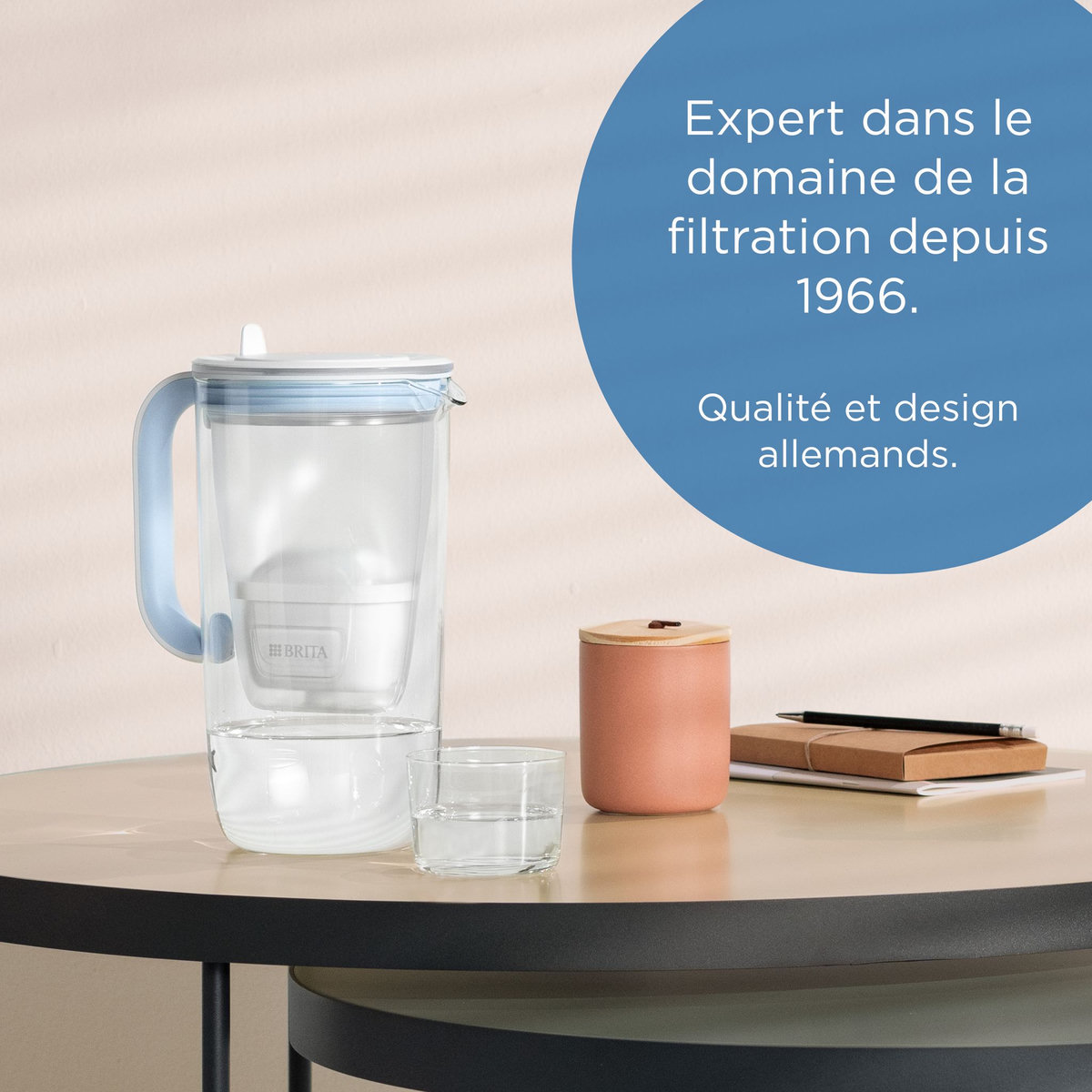 BRITA BRITA Carafe en verre bleue (2,5L) inclus 1 cartouche filtrante BRITA MAXTRA PRO All-in-1