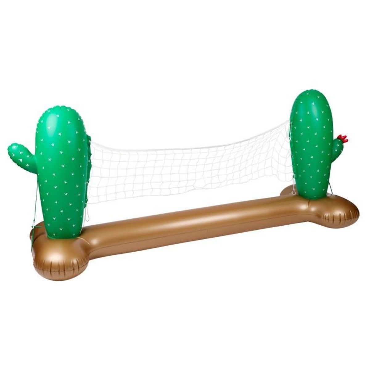 AIRMYFUN Filet de Volley Gonflable et Flottant pour Piscine & Plage, 274 x 165 x 37 cm - Design Cactus
