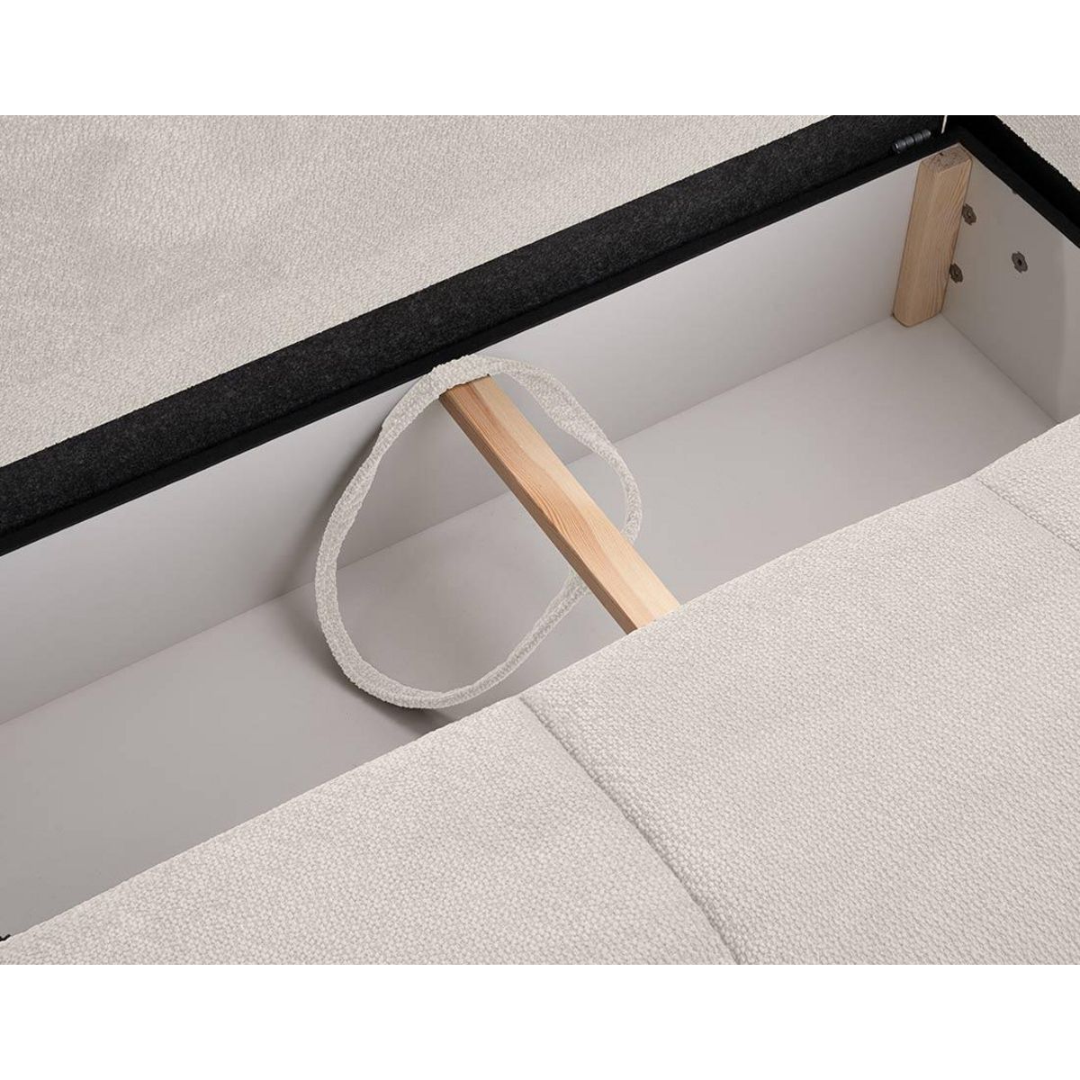 BEST MOBILIER Leonie - canapé d'angle gauche 4 places convertible avec coffre en velours texturé