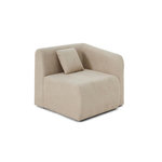 LISA DESIGN Ikare - module d'assise d'angle droit - en tissu. Coloris disponibles : Marron