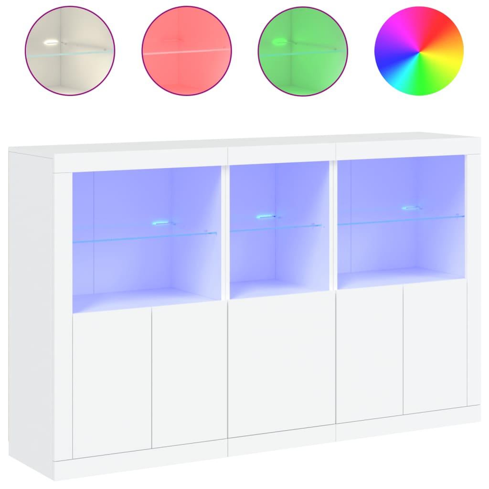 Voir la diapositive 2 : VIDAXL Buffet avec lumieres LED blanc 162x37x100 cm